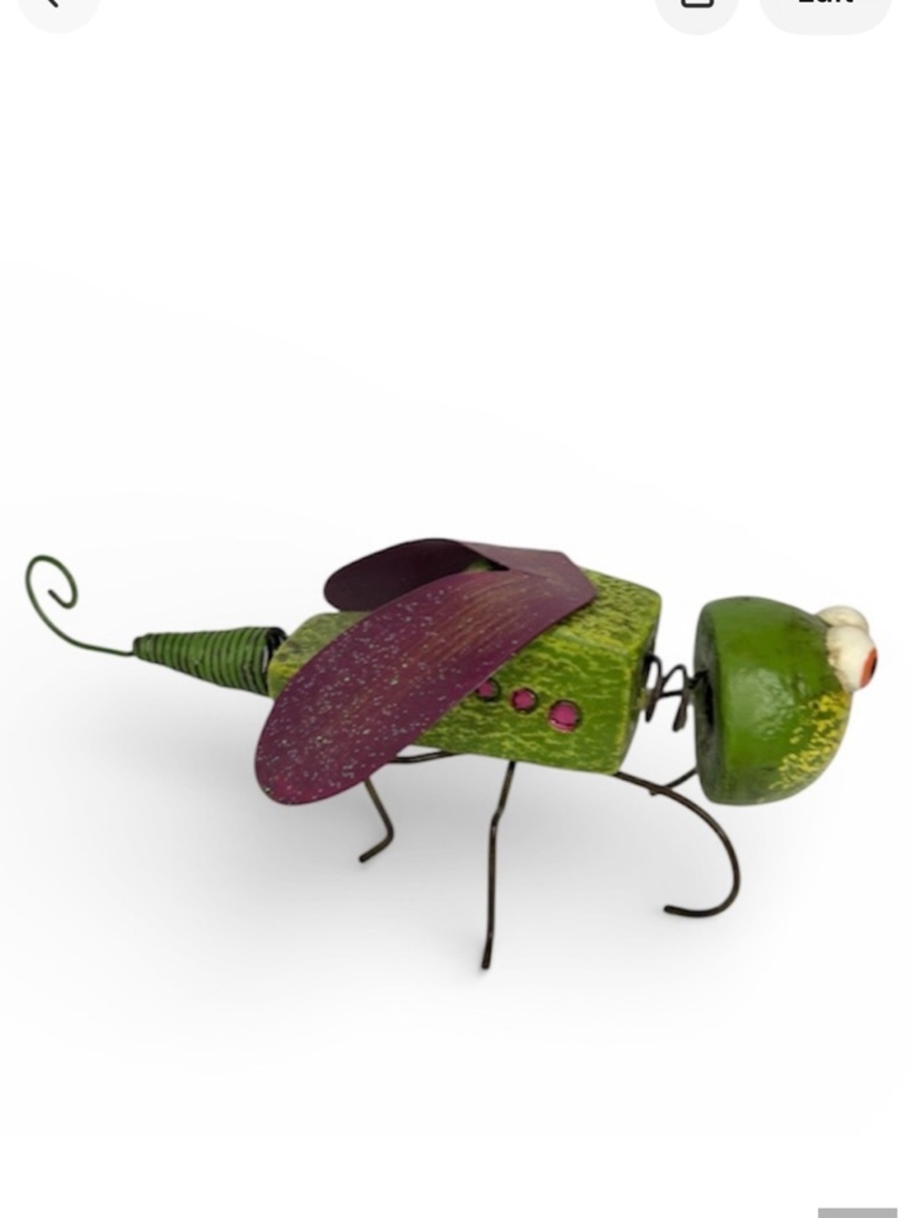 Vintage Repurposed Metal Flying Insect Bug Decorative Sculpture